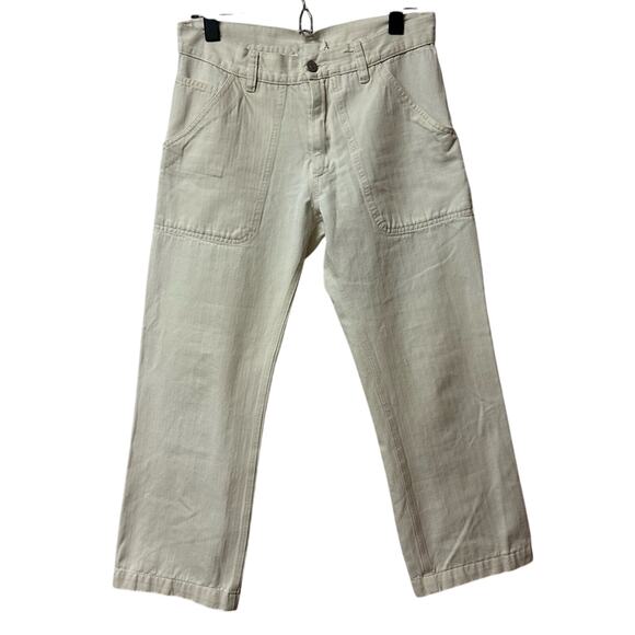 Isabel Marant Etolie Carpenter Pants White Straight Jeans Trouser Cropped Size 4 - Picture 1 of 13